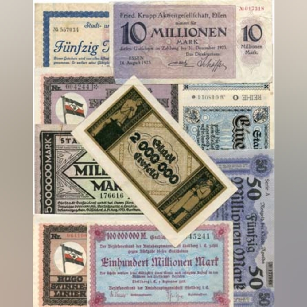 Germany Set of 9 Different Inflation Mark Notes. F-AU.